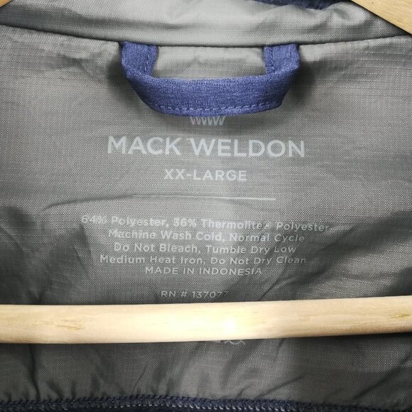 Mack Weldon Warmknit Zip Front Fleece Blue Vest Size XXL Pockets Zipper Heather - Picture 9 of 9